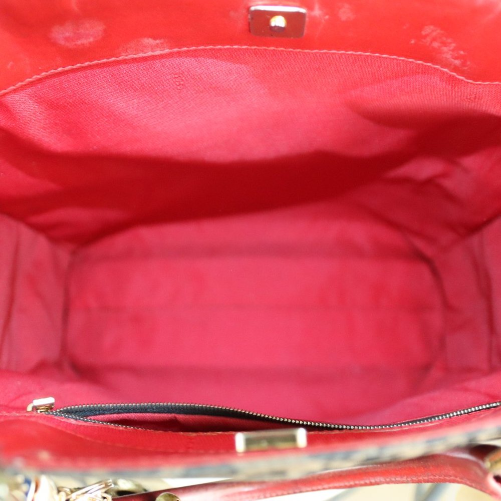 Coa-Fendi Leopard Print Canvas With Red Leather T… - image 6